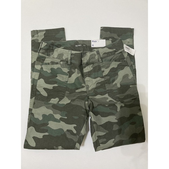 Old Navy Camo Pixie Pants Skinny Leg Green Size 0 New - Picture 3 of 6